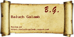 Baluch Galamb névjegykártya
